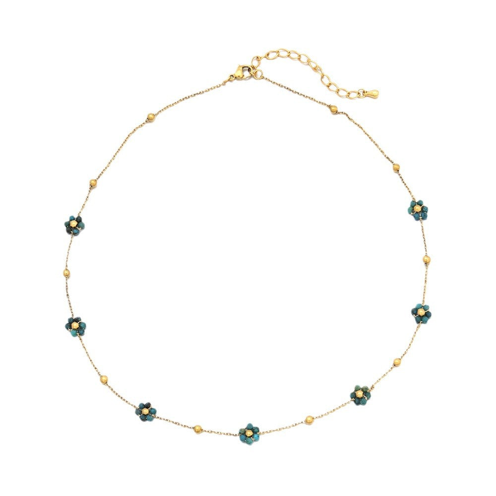 Fresh Flower Stainless Steel Niche Design Bohemian Necklaces
