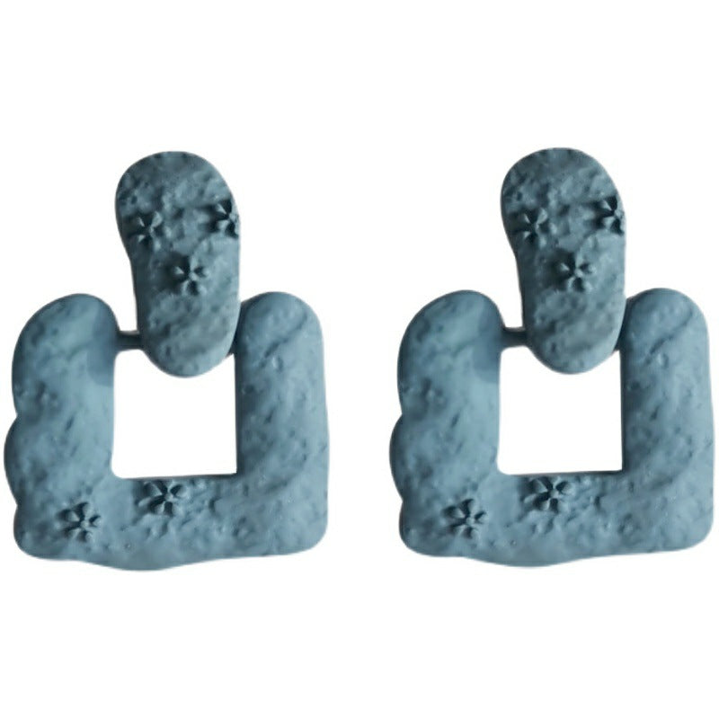 Blue Matte Texture Cute Style Creative Exaggerating Earrings