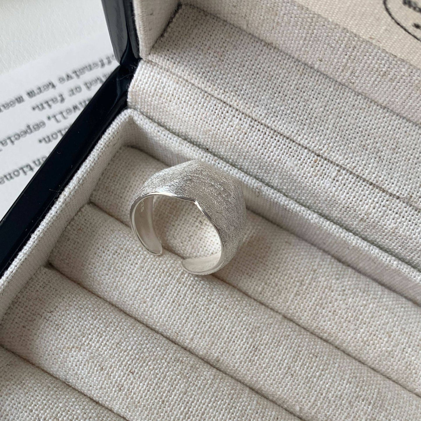 Women's Brushed Personalized Design Style High-grade Tin Foil Pleated Rings