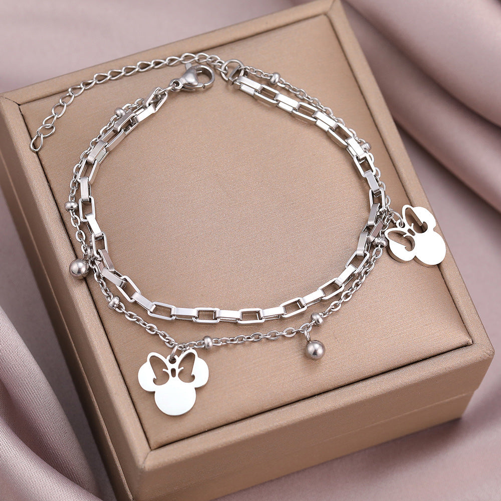 Women's Commuter Titanium Steel Light Luxury Couple Bracelets