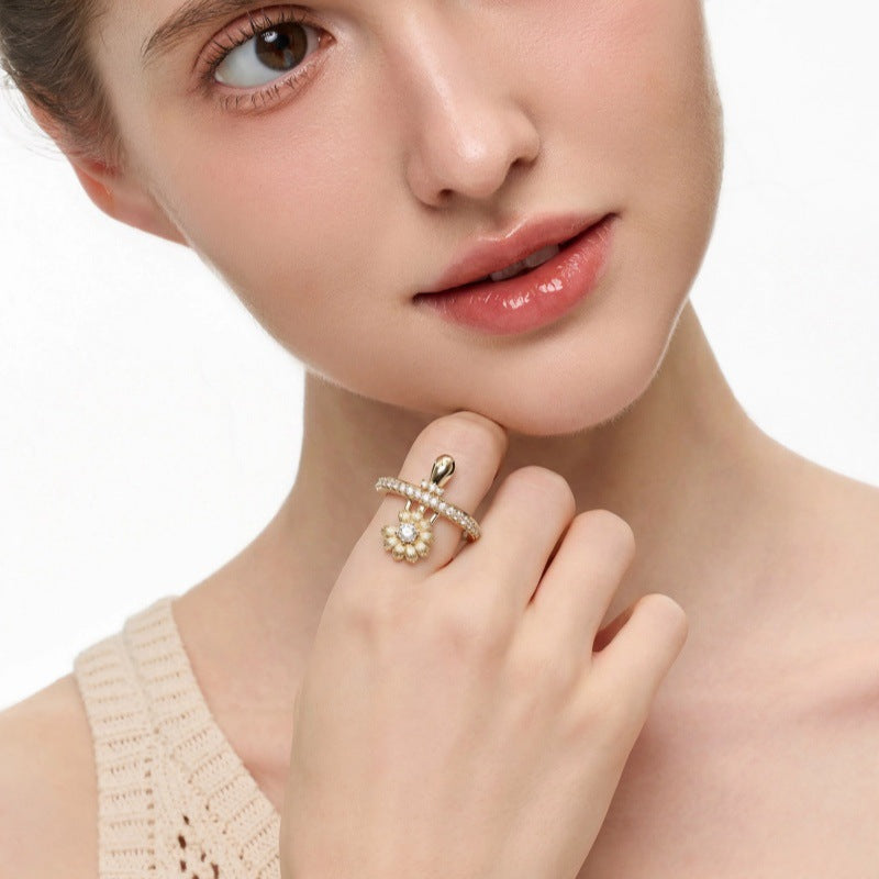 Series Little Daisy Knife Fork Open Fashion High Ring