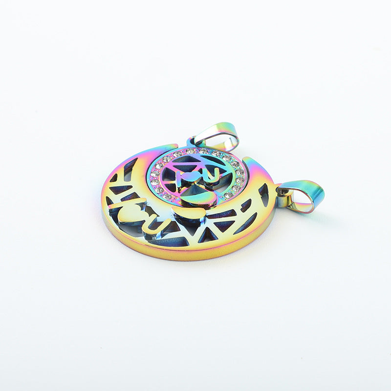 Women's & Men's Simple Colorful Star Moon Stitching Titanium Pendants