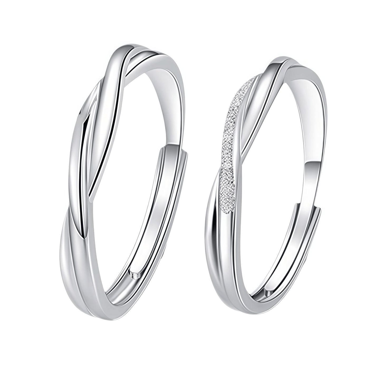 Women's & Men's Mobius Strip Couple Advanced Sense Gold-plated Open Adjustable Rings