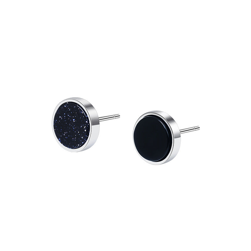 Men's Personality Black Agate High-grade Temperament Not Easy Earrings