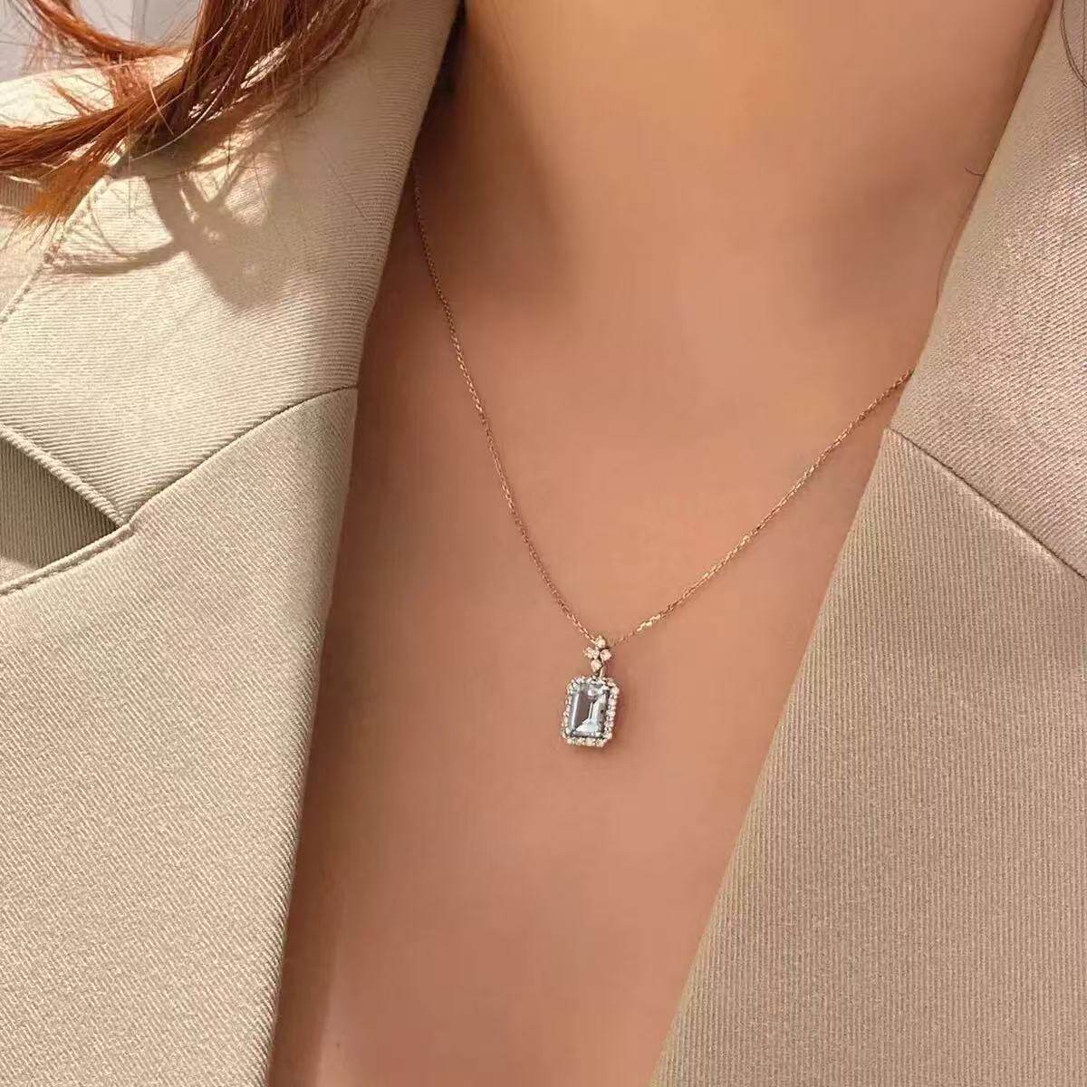 Ice Blue Perfume Bottle Cool Feeling Design Affordable Necklace