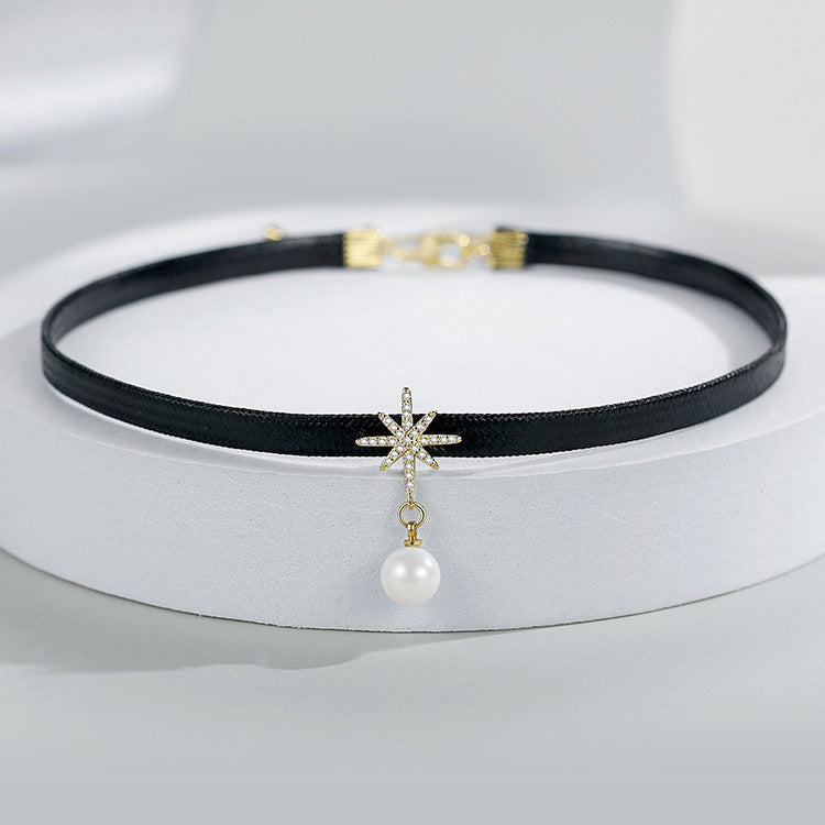 Female Neck Band Short Black Clavicle Necklaces