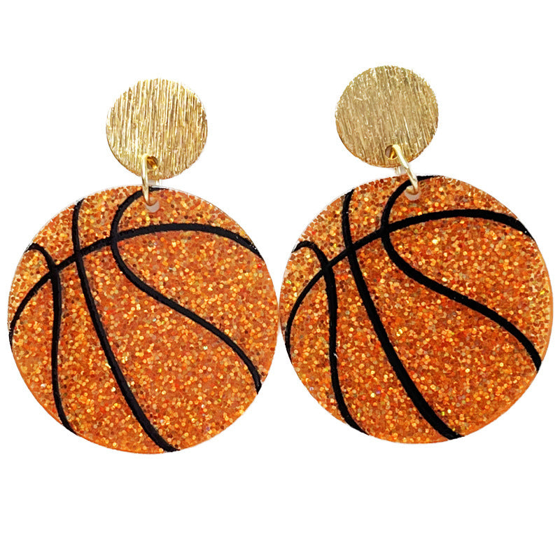 Metal Simplicity Eardrops Ball Collection Acrylic Earrings