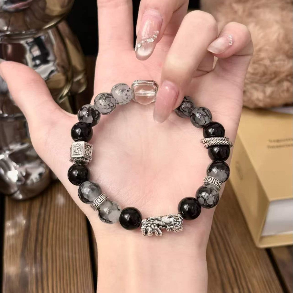 Men's Ink Painting Natural High-grade Couple Gift Father's Bracelets