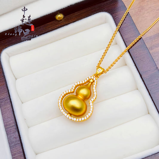Live Broadcast High Color Retention Alluvial Gold Diamond Pendants