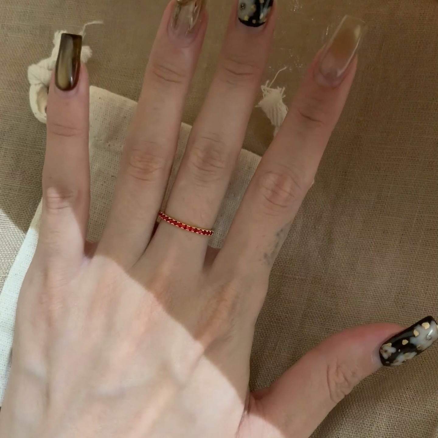 Shiny Diamond Female Gang Drill Light Luxury Rings
