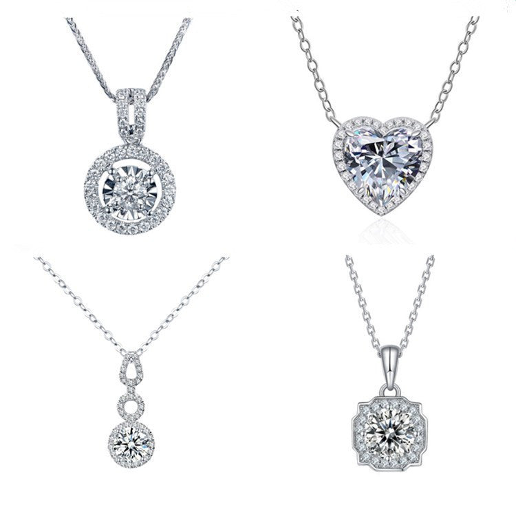 Imitation Imported Diamond Plated Eight Hearts Pendants