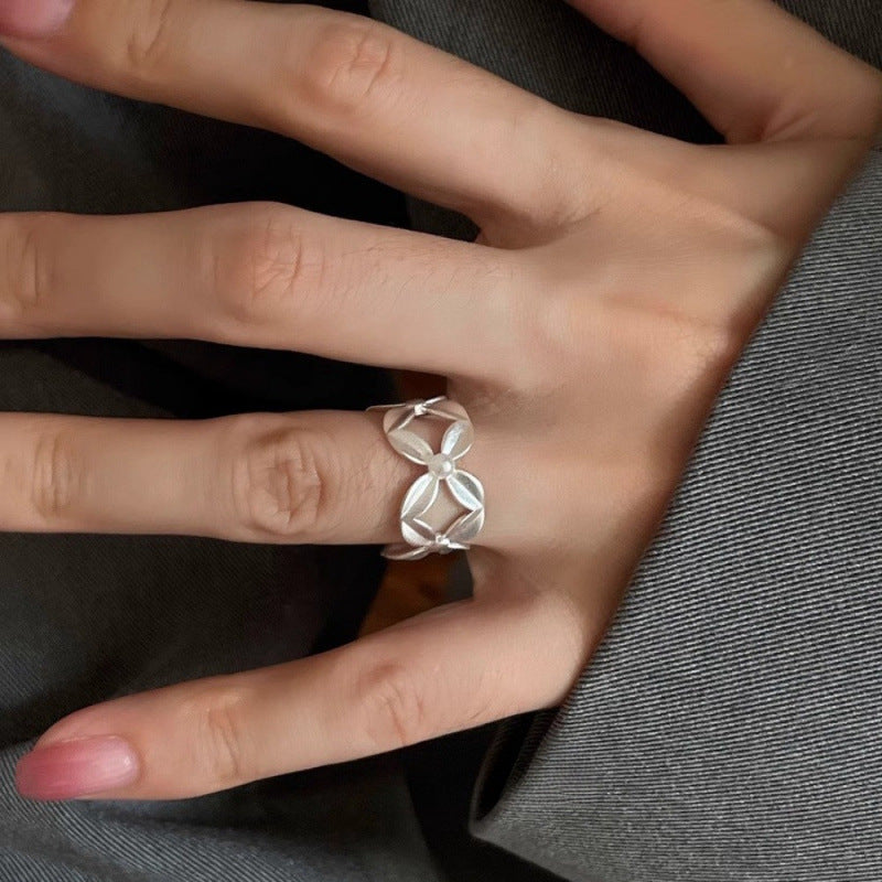 Women's Sier Simple Light Luxury High-grade Index Finger Open Rings