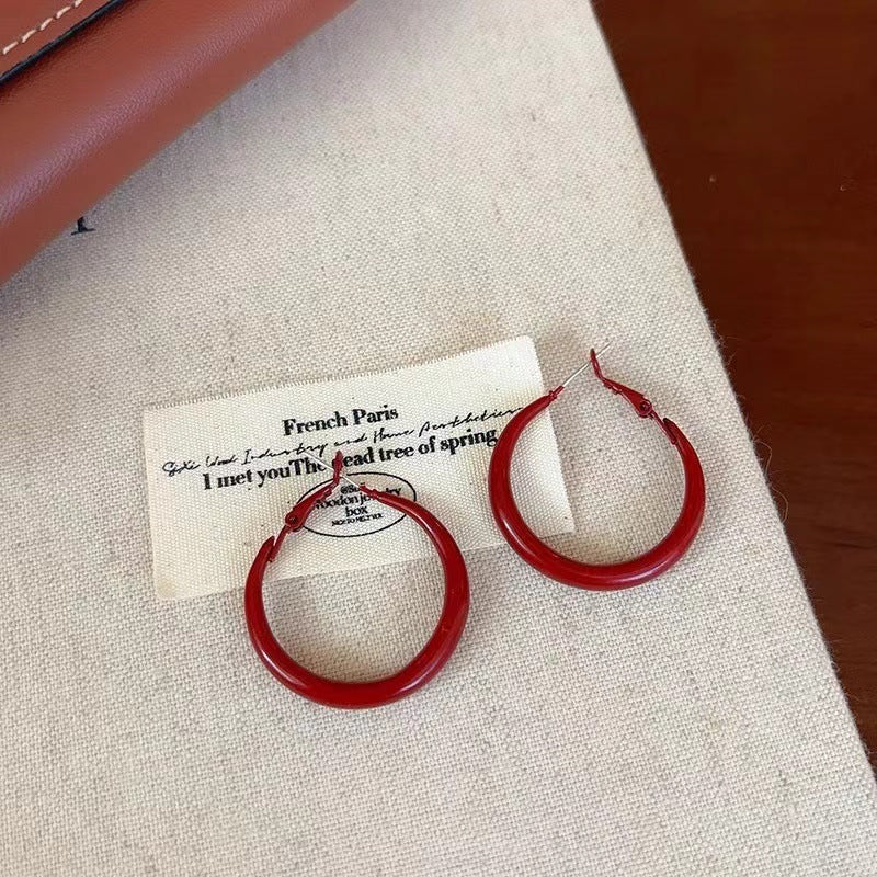 Women's Style High-grade Large Hoop Light Luxury Ear Clip Earrings
