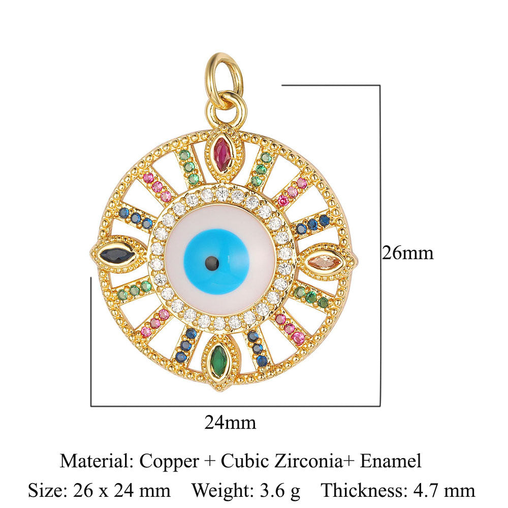 Devil's Eye Copper Zircon Ornament Accessories Pendants