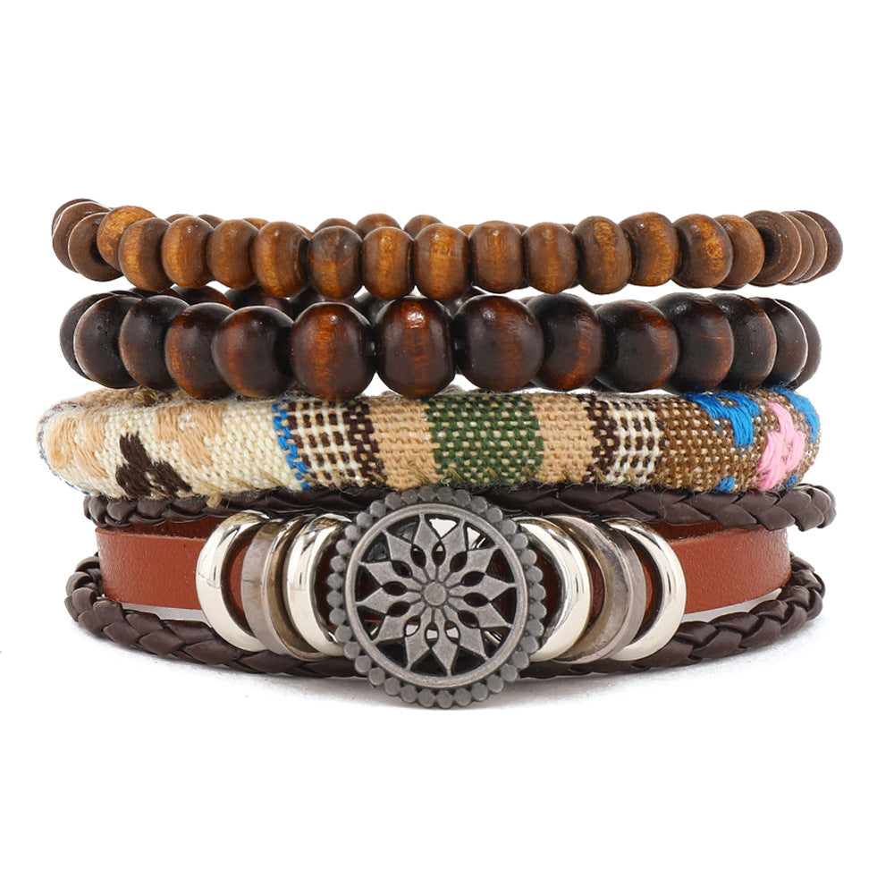 Women's & Men's Ornament Simple Hand Woven Rope Leather Bracelets