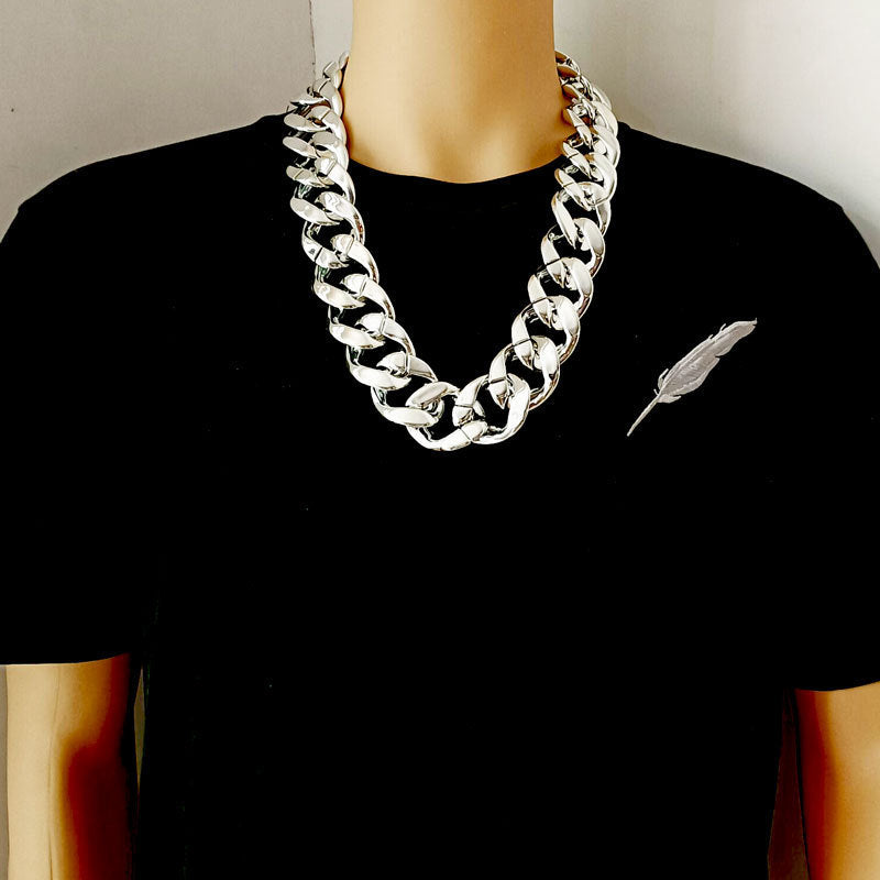 Hip Hop Exaggerated Chain Plastic Simulation Gold Necklaces