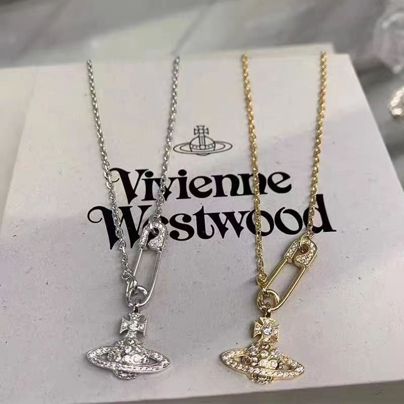 Mother Of The West Saturn Pin Gold-plated Creative Clip Necklaces