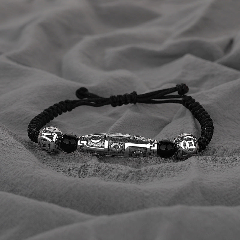 Men's Simple Personality Ethnic Style Handmade Beads Woven Black Bracelet