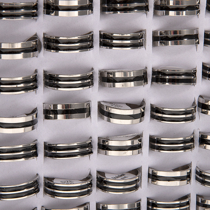 Men's & Women's Stainless Steel Drip Mixed Trendy Titanium Ring