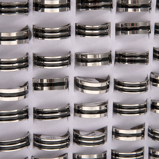 Men's & Women's Stainless Steel Drip Mixed Trendy Titanium Ring