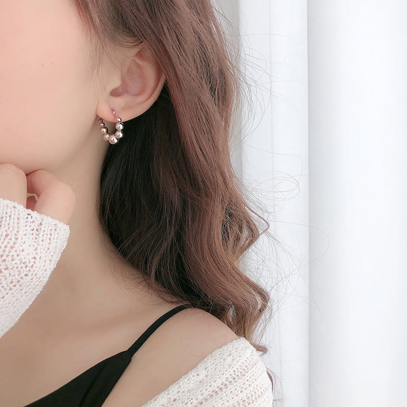 Beaded Korean Style Clip Elegant Niche Ear Line