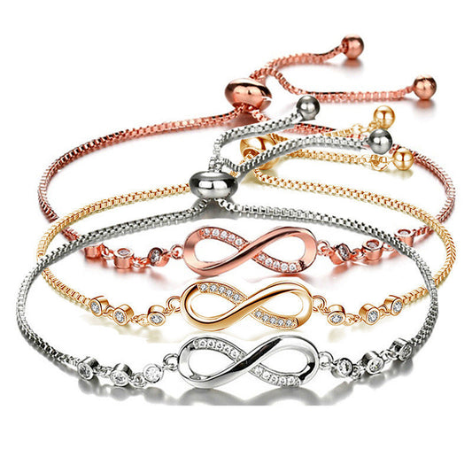 Women's Geometric Infinite Loop Simple Fashion Crystal Bracelet