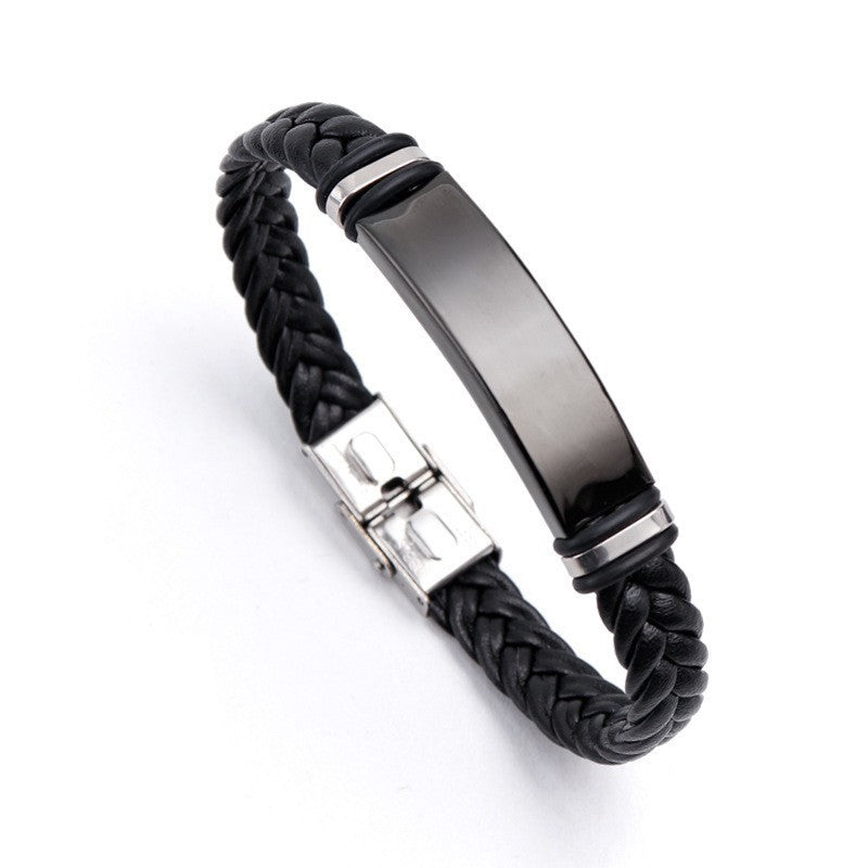 Glossy Can Carve Writing Stainless Couple Inscribed Medical Mark Bracelet