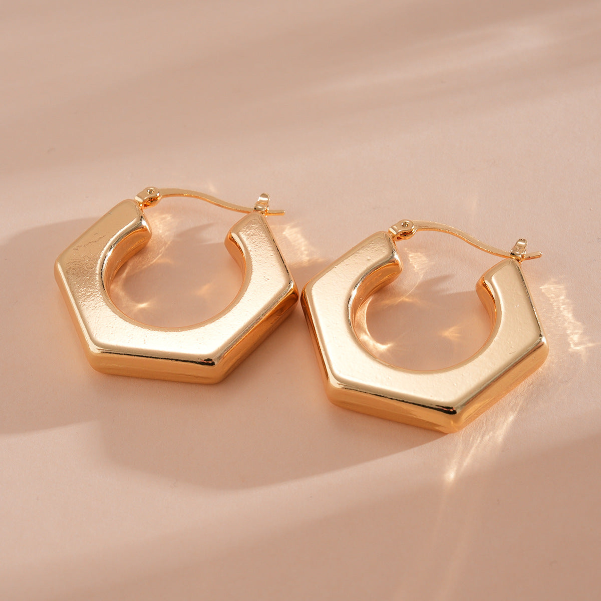 Geometric Cut Heart-shaped Oval Irregular Design Versatile Light Stud Earrings