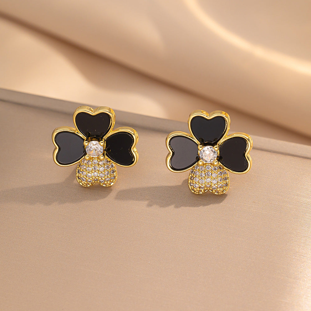 Simple Classic All Match Fashion Zircon Earrings