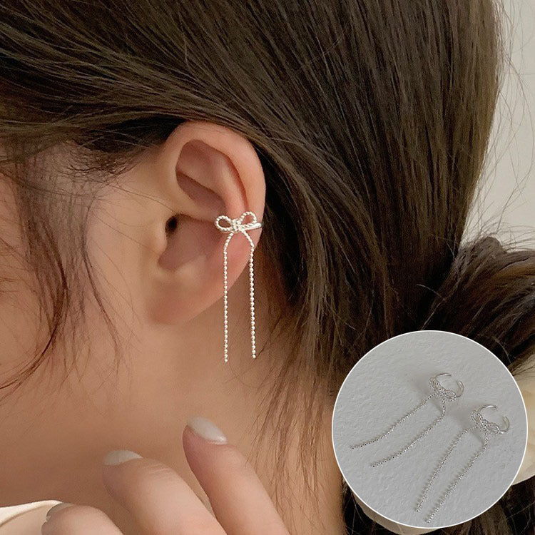 Women's Style Niche Design Sweet Tassel Love Heart Ear Line