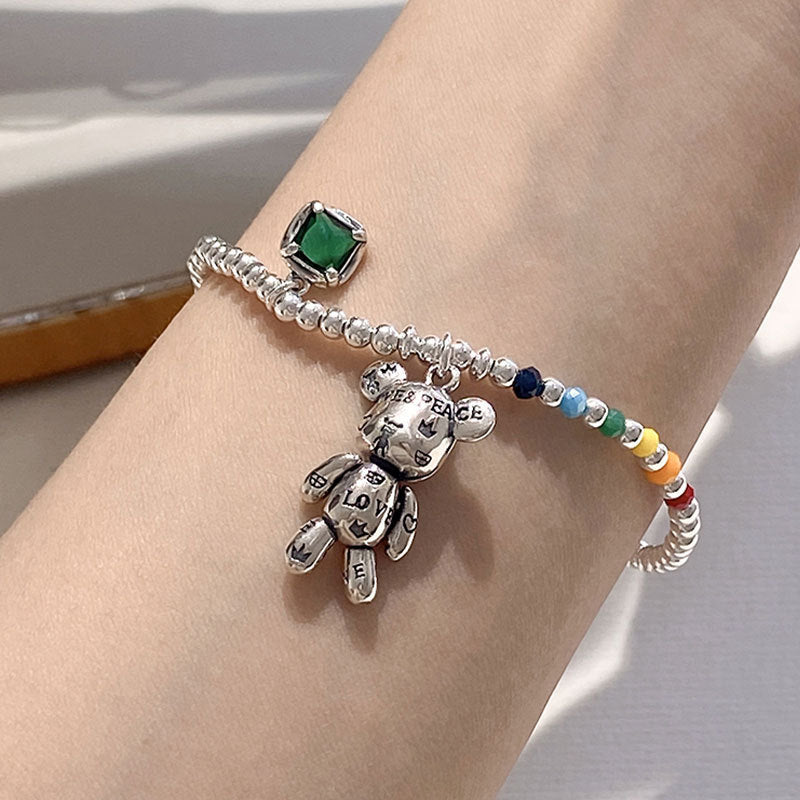 Women's Rainbow Bear For Niche Design Simple Clavicle Chain Sweater Necklace