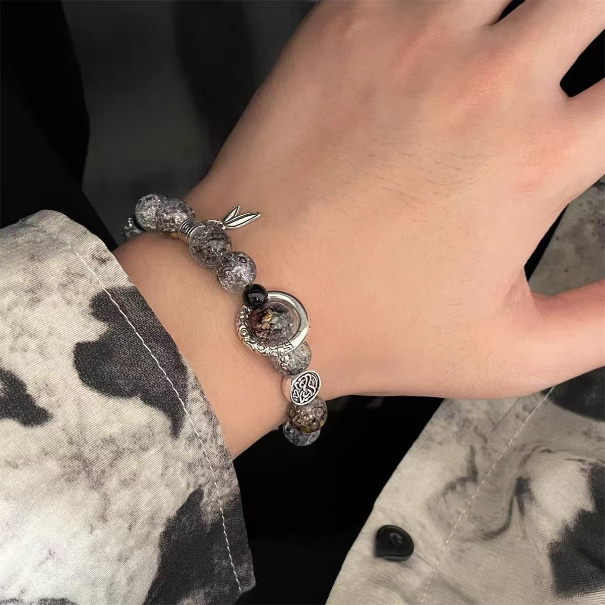 Women's & Men's Chinese Style Ice Crack Beaded For Trendy Good-looking Niche Bracelet