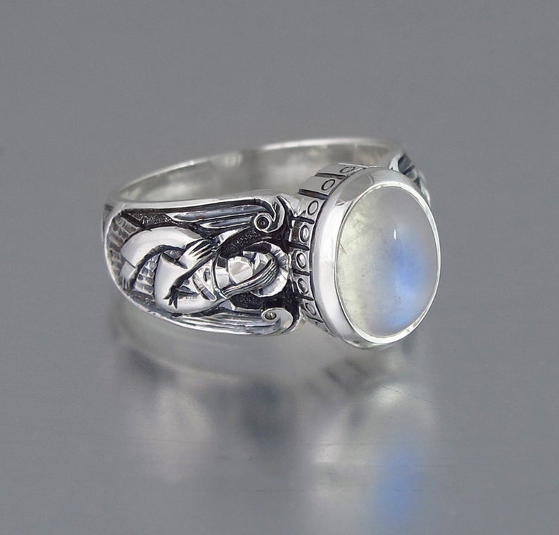 Pearl Opal Wide Face Popular Hand Rings