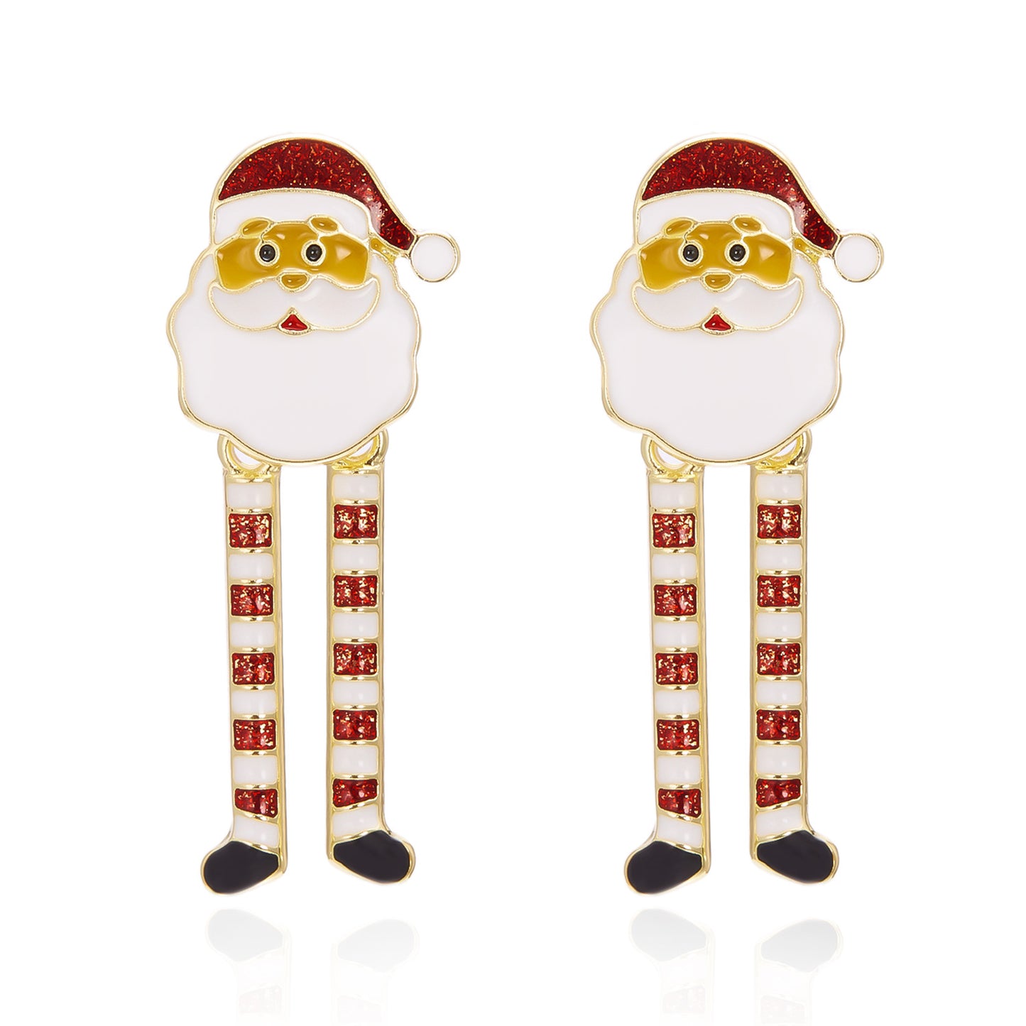 Christmas Ornament Funny Cartoon Santa Claus Female Earrings