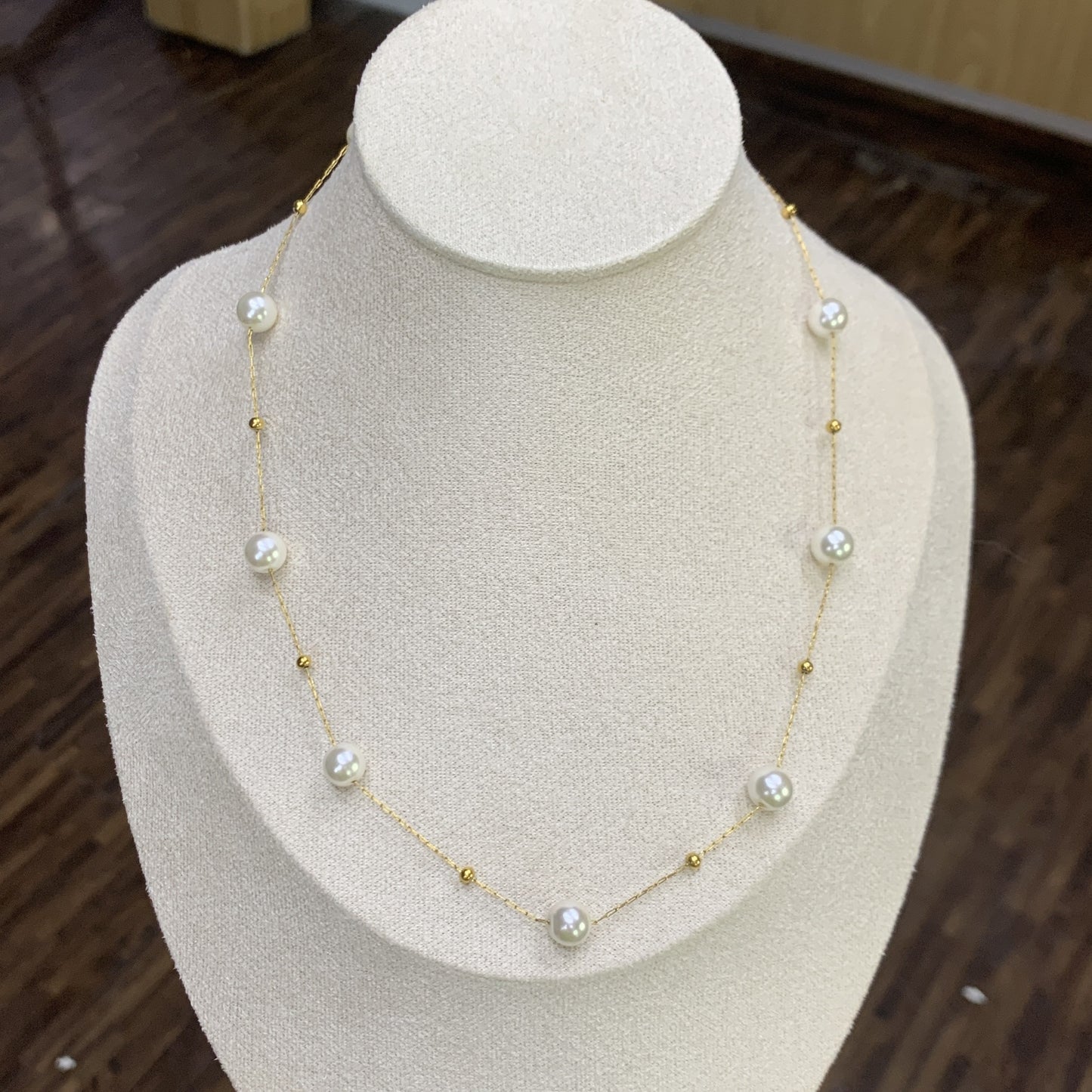 Strong Light Starry Pearl Female Sier Gray High-grade Sense Necklaces