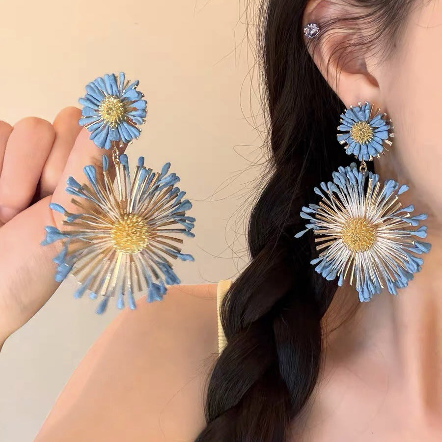Seaside Vacation Style Flower Tassel Female Atmosphere Fairy Beaded Rings