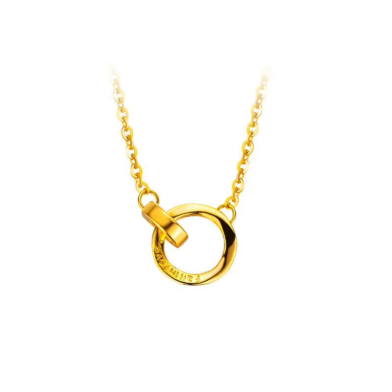 Women's Niche High-grade Mobius Strip Sand Gold Necklaces