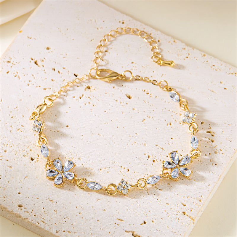 Women's Summer Flower Fashion Fresh Crystal Flowers Bracelets