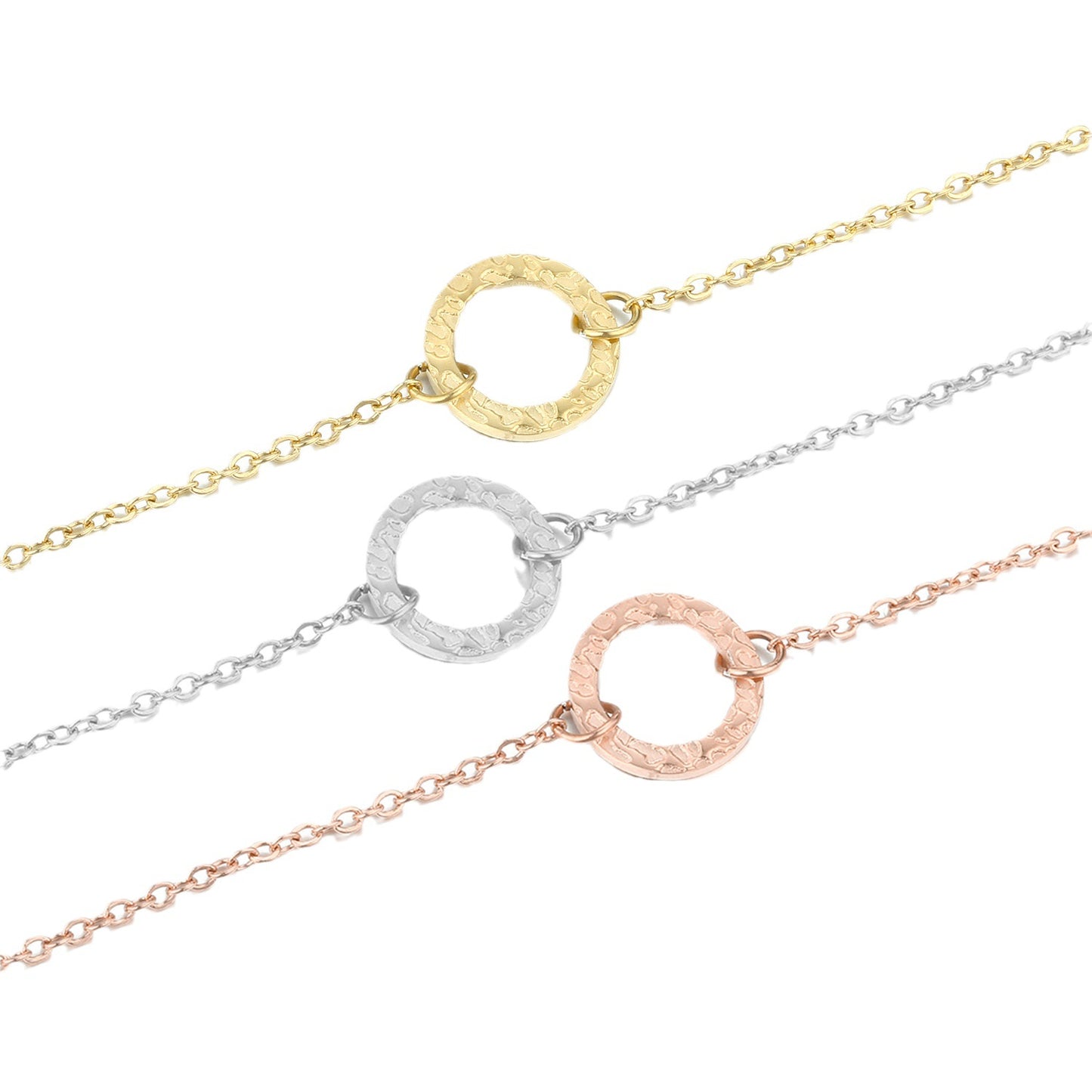 Stainless Steel Round Geometric Hollow Single Necklace