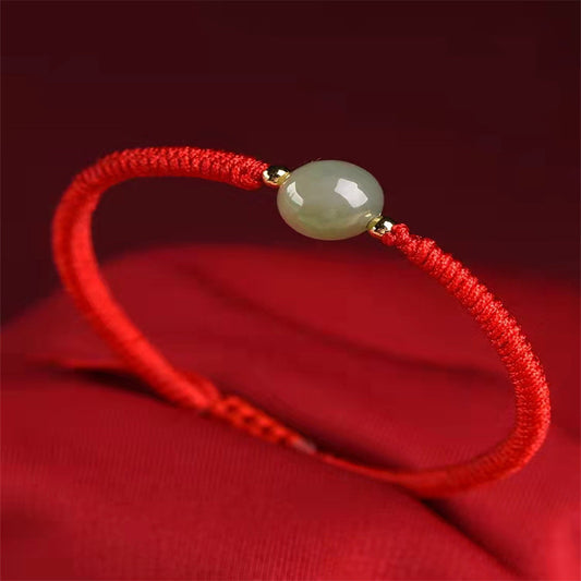 Jade Lucky Beads Red Rope Trendy Life Carrying Bracelets