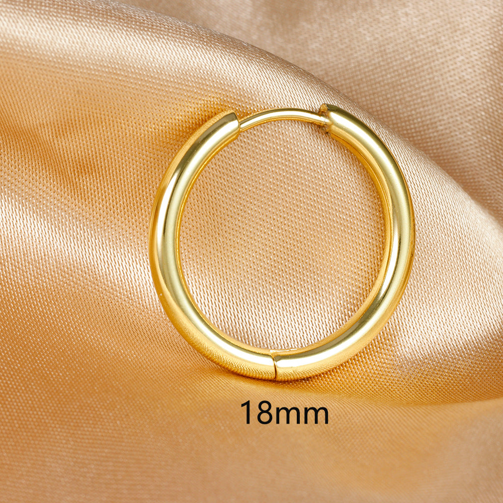 Simple Different Sizes Ear Clip Electroplated Earrings