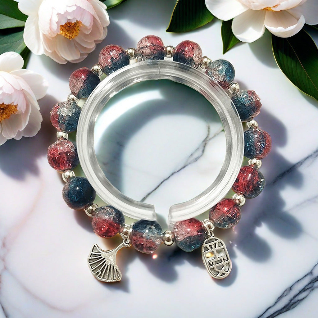 Fantasy Flower Glazed Female Gradient Contrast Bracelet