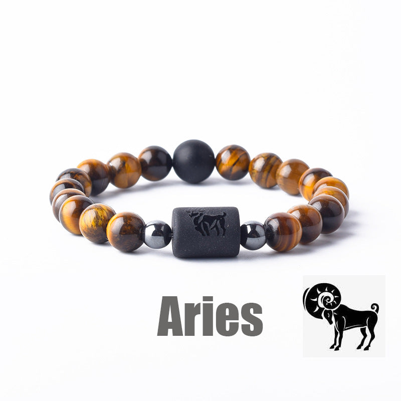 Constellation Natural Stone Beaded Twee Tigereye Bracelet