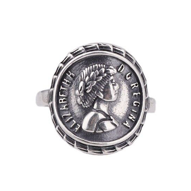 Women's & Men's Punk Heavy Wide Face Abstract Art Open Distressed Street Tide Ring