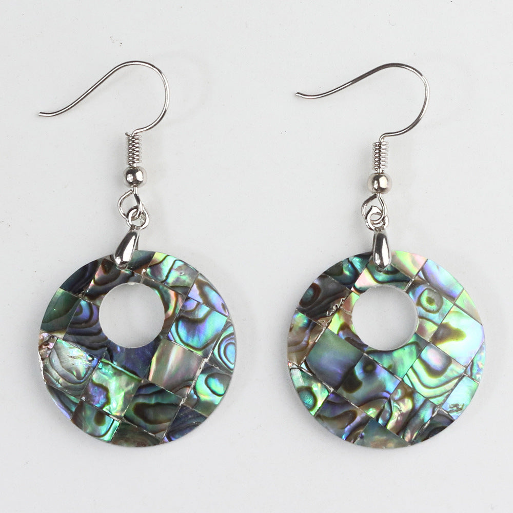 Natural Abalone Shell Ear Hook Eardrop Earrings
