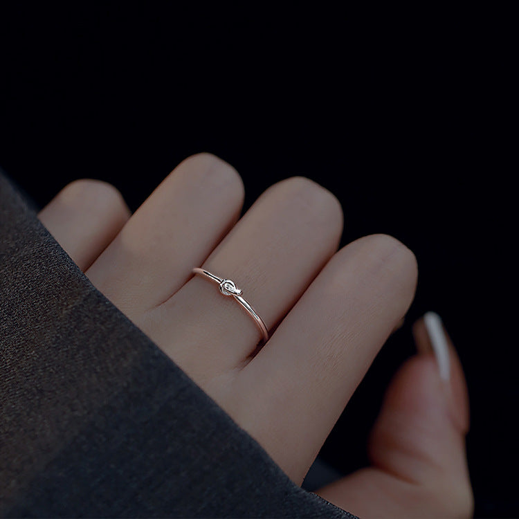 Line Knotted Simple High Sense Design Korean Style Cold Rings
