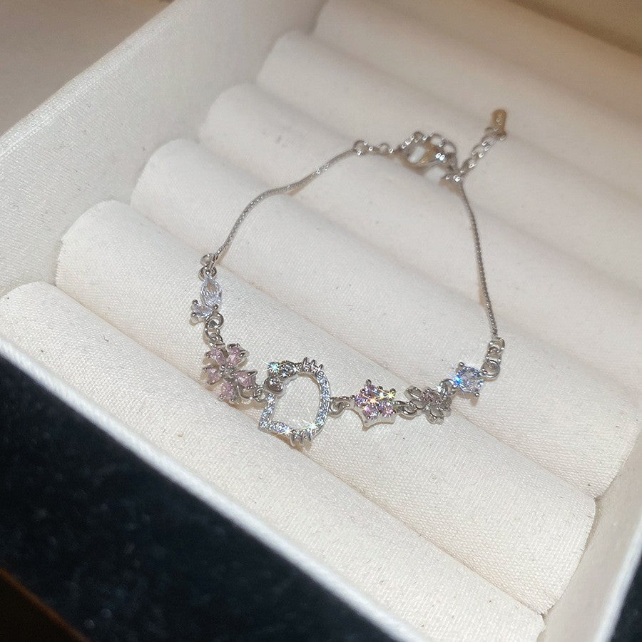 Sweet Pink Zircon Korean Artsy Light Bracelet