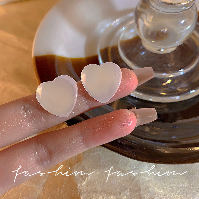 Women's White Moonlight Peach Heart Fairy High Rings