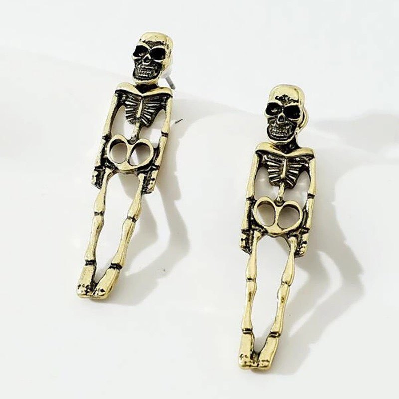 Retro Skeleton Simulation Human Detachable Ghost Earrings