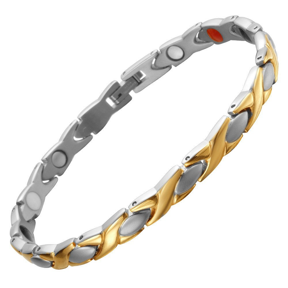 Fashion Little Fish Wide Magnet Titanium Bracelets